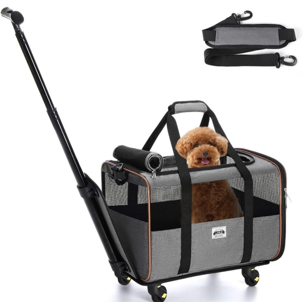 Pet Carrier with wheels and telescopic handle